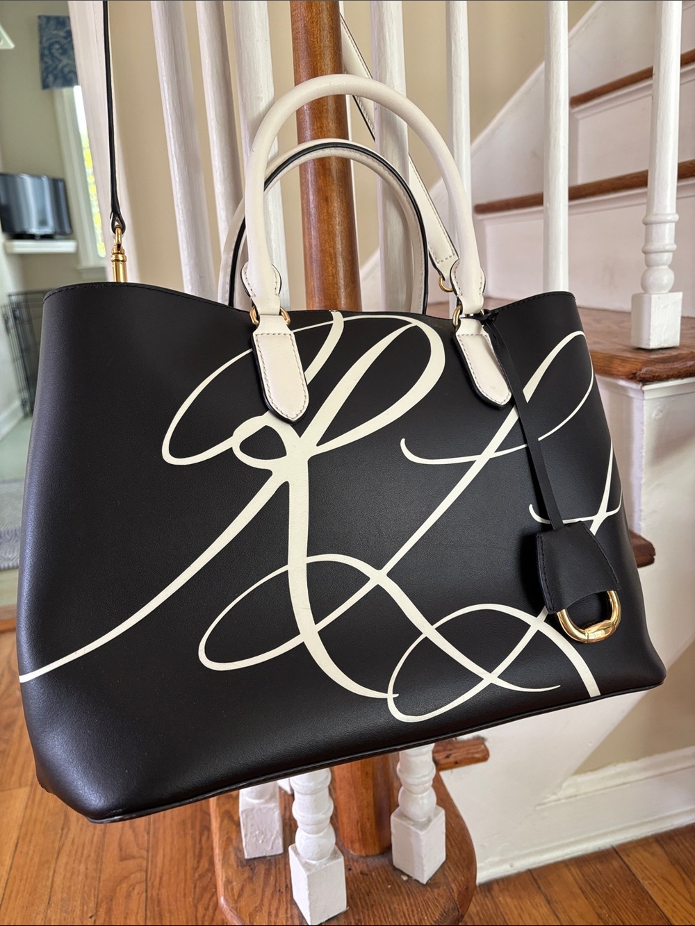 Lauren Ralph Lauren Marcy Large Printed Leather Satchel